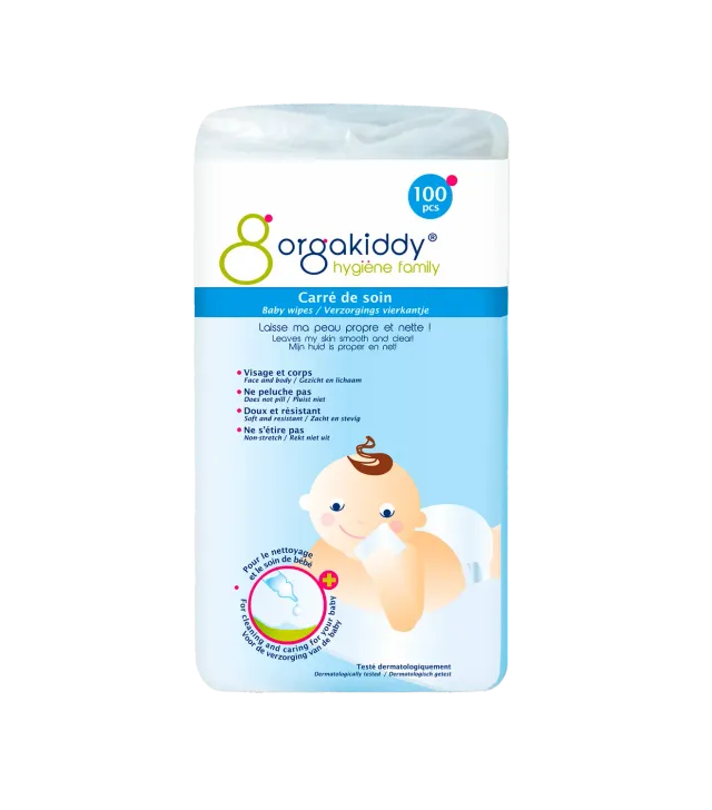 Quies Orgakiddy stellekompress 100-pakk baby