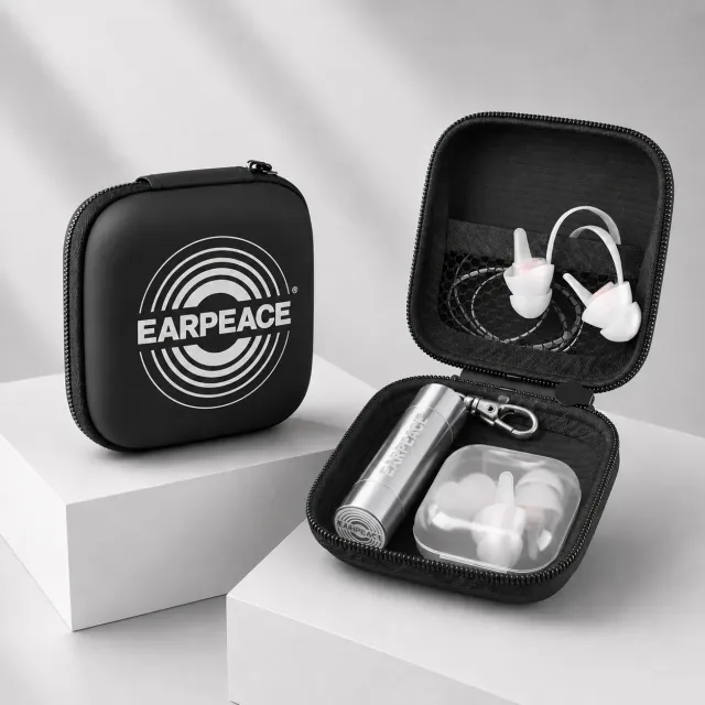 Earpeace Connector Case oppbevaringsetui svart glidelås