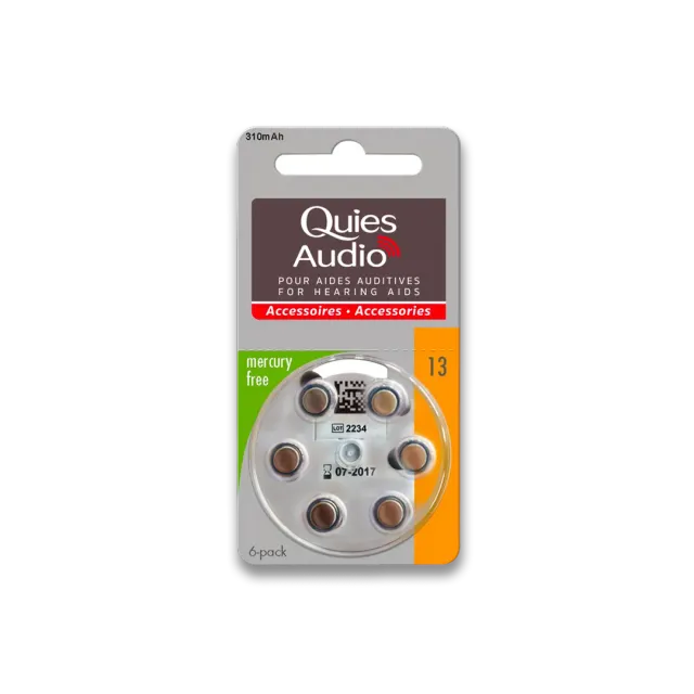 Quies høreapparatbatterier type 13 sink-luft