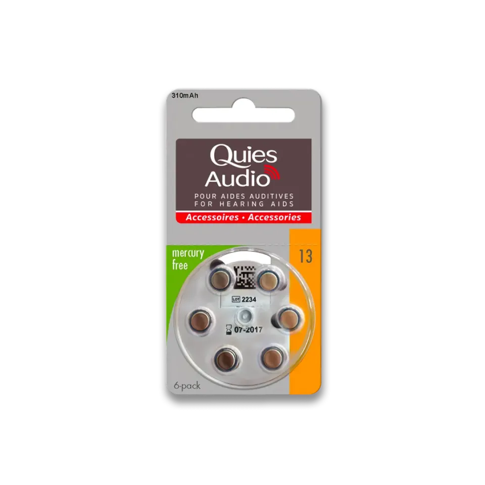 Quies høreapparatbatterier type 13 sink-luft